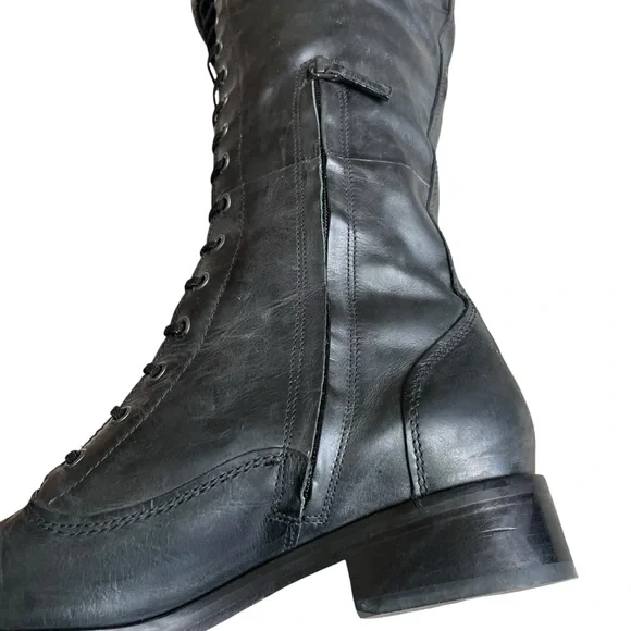 Cole Haan Black and Gray Lace Up Boots - Picture 8 of 9